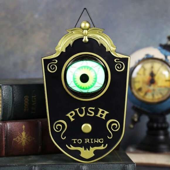 Halloween Doorbell Scary Eyeball With Spooky  Sound, Light, Movement Wall Decor - Picture 1 of 6